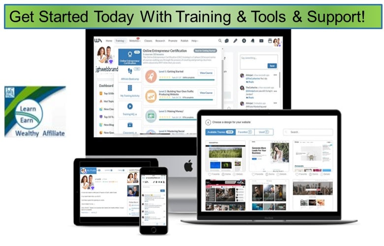 Learn Earn Wealthy Affiliate Training Tools Support For Online Success View of the WA Platform Dashboard 